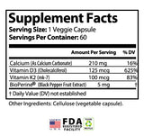 Vitamins K2 D3 Calcium